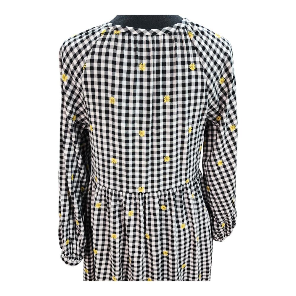 Old Navy Gingham Midi Dress Women’s Small Black White Daisy Cottagecore Country - Picture 7 of 16
